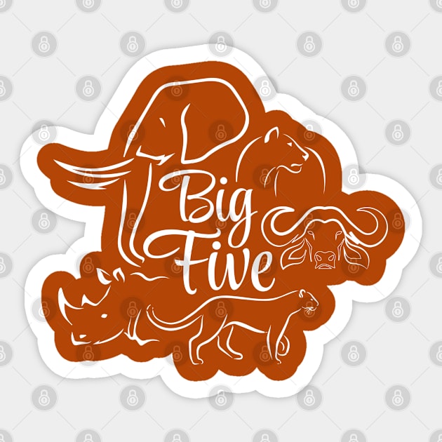 Africa's Big Five Animals Sticker by irfankokabi